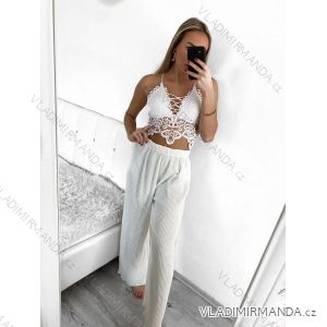 Nohavice letné dlhé dámske (S/M ONE SIZE) TALIANSKA MÓDA IMW2331086/DU