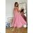 Damen Plus Size (42-46) langes elegantes ärmelloses Partykleid POLISH FASHION PMLBC23265-10 pink 36