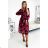 449-2 CARLA Pleated midi dress with buttons and long sleeves - black with red roses