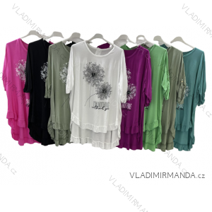 Tunika dlouhý rukáv dámská nadrozměr (3XL/4XL ONE SIZE) ITALSKÁ MÓDA IMWQ23141