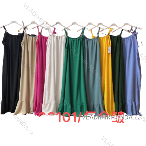 Šaty letné na ramienka dámske nadrozmer (3XL/4XL ONE SIZE) TALIANSKA MÓDA IMWQ2396101