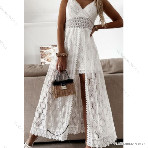 Women's Long Elegant Strapless Lace Dress (S/M ONE SIZE) ITALIAN FASHION IMPCF233953tuta