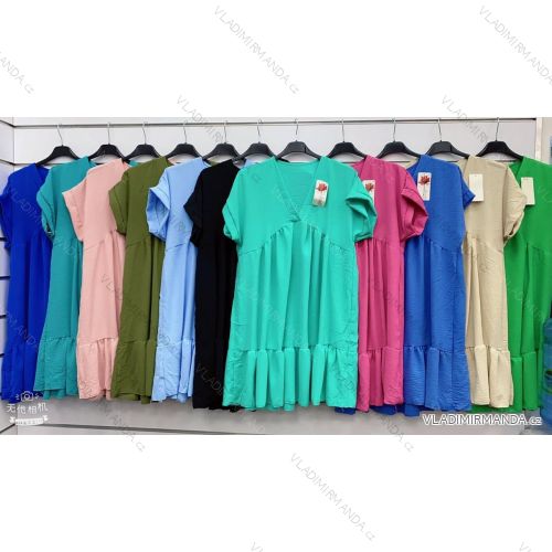 Šaty oversize letný krátky rukáv dámske (S/M/L ONE SIZE) TALIANSKA MÓDA IMWGM231579