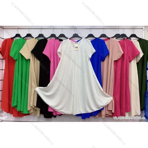 Šaty oversize letní krátký rukáv dámské (S/M/L ONE SIZE) ITALSKÁ MÓDA IMWGM231580