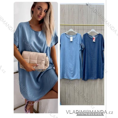 Šaty letné oversize krátky rukáv dámske (S/M ONE SIZE) TALIANSKA MÓDA IMWL231700