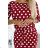 13-156 Sports dress with binding and pockets - burgundy + polka dots