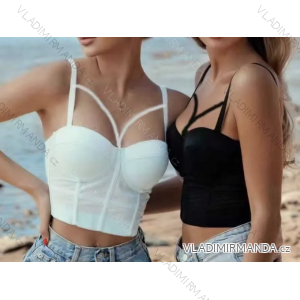 Crop top na ramínka dámský (S/M ONE SIZE) ITALSKÁ MÓDA IMPCF230wh890-
