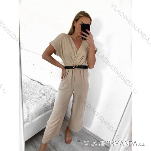 Overal dlouhý s páskem krátký rukáv dámský (S/M ONE SIZE) ITALSKÁ MÓDA IMWMY23972
