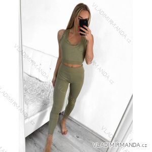 Souprava sportovní croptop a legíny dámská (S/M, L/XL) TURECKÁ MÓDA TMWL238808