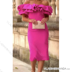 Šaty elegantní carmen krátký rukáv dámské (S/M ONE SIZE) ITALSKÁ MÓDA IMPGM238067
