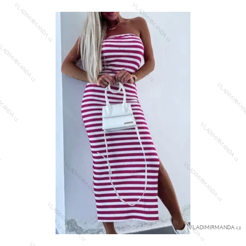 Ärmelloses Carmen-Langkleid für Damen mit Streifen (S/M EINHEITSGRÖSSE) ITALIAN FASHION IMPGM2311542