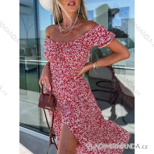 Women's Long Chiffon Short Sleeve Dress (S/M ONE SIZE) ITALIAN FASHION IMWGS231048