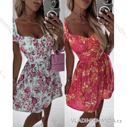 Šaty letné krátky rukáv dámske (S/M ONE SIZE) TALIANSKA MÓDA IMWGB231896