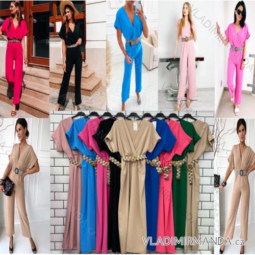 Overal dlhý s opaskom krátky rukáv dámska (S/M ONE SIZE) TALIANSKA MÓDA IMWPO231900