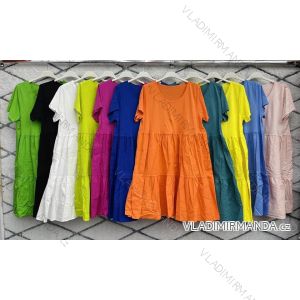 Šaty letní oversize krátký rukáv dámské nadrozměr (XL/2XL ONE SIZE) ITALSKÁ MÓDA IMWD231910