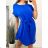 Women's Lace Cotton Short Sleeve Dress (S/M ONE SIZE) ITALIAN FASHION IMM23M7267