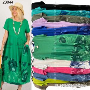 Šaty letní oversize krátký rukáv dámské nadrozměr (XL/2XL ONE SIZE) ITALSKÁ MÓDA IMWT231966