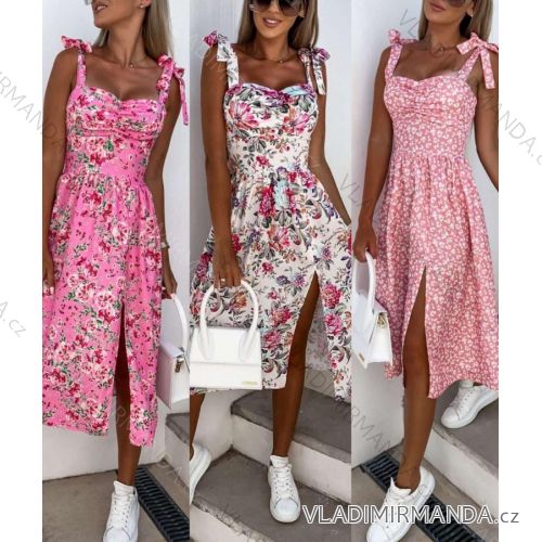 Šaty dlouhé letní na ramínka dámské (S/M ONE SIZE) ITALSKÁ MÓDA IMWGB231661