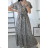 Women's Long Chiffon Short Sleeve Dress (S/M ONE SIZE) ITALIAN FASHION IMWGS231048