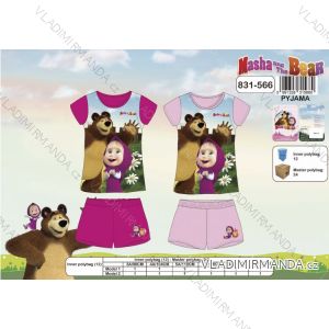 Pyžamo krátký rukáv a nohavice dětské dívčí bavlněné (98-128) MASHA AND THE BEAR SETINO 831-566