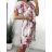 Women's Floral Short Sleeve Chiffon Dress (S/M/L ONE SIZE) ITALIAN FASHION IM423262