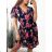 Women's Floral Short Sleeve Chiffon Dress (S/M/L ONE SIZE) ITALIAN FASHION IM423262