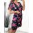 Women's Floral Short Sleeve Chiffon Dress (S/M/L ONE SIZE) ITALIAN FASHION IM423262