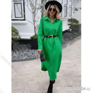 Women's Elegant Belt Long Sleeve Dress (S/M ONE SIZE) ITALIAN FASHION IMM23UN6139