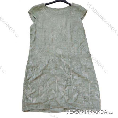 Women's summer short sleeve linen dress (50-62) ITALIAN FASHION IM422STELA8/DR