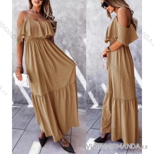Carmen long dress straps women (S / M / L ONE SIZE) ITALIAN FASHION IMD22374 S/M Brown