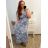 Women's Long Short Sleeve Dress (S / M ONE SIZE) FRENCH FASHION FMB21008 L/XL blue