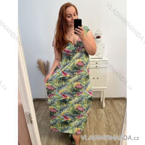 Damen Lang Kurzarm Kleid (S / M ONE SIZE) FRENCH FASHION FMB21008 L/XL gelb
