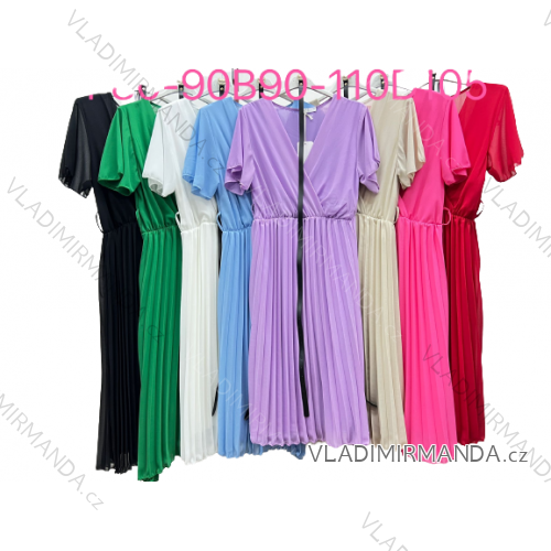 Women's Short Sleeve Summer Bow Tie Dress (S/M/L ONE SIZE) ITALIAN FASHION IM423MOTYL S/M black