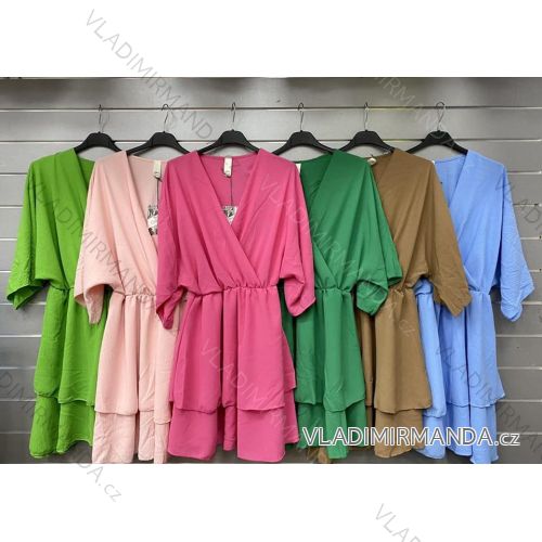 Women's Long Chiffon Short Sleeve Dress (S/M ONE SIZE) ITALIAN FASHION IMWGS231048