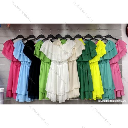 Šaty šifonové letní carmen dámské (S/M ONE SIZE) ITALSKÁ MÓDA IMWGS232028