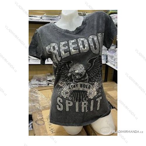 Damen-Kurzarm-T-Shirt (Einheitsgröße S/M) ITALIAN FASHION IMM23M301