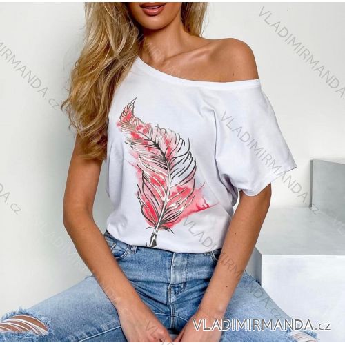 Tričko letní oversize krátký rukáv dámské (S/M ONE SIZE) ITALSKÁ MÓDA IMC23277