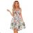 478-1 MAYA Kleid mit längerem Rücken, Ausschnitt und Gürtel – rosa Blumen