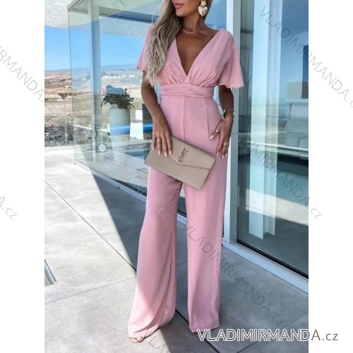 Overal dlouhý elegantní krátký rukáv dámský (S/M ONE SIZE) ITALSKÁ MÓDA IMWE232084