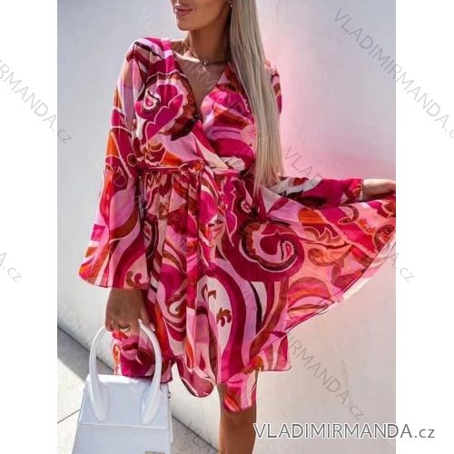 Šaty letní dlouhý rukáv dámské (S/M ONE SIZE) ITALSKÁ MÓDA IMWE232101