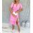 Women's Long Elegant Short Sleeve Dress (S/M ONE SIZE) ITALIAN FASHION IMWE232104