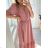 Women's Long Elegant Short Sleeve Dress (S/M ONE SIZE) ITALIAN FASHION IMWE232104