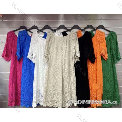 Women's Summer Lace Short Sleeve Dress (S/M ONE SIZE) ITALIAN FASHION IMWGS232154