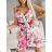 Women's Long Chiffon Short Sleeve Dress (S/M ONE SIZE) ITALIAN FASHION IMWGS231048