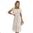 465-2 MIA Pleated midi dress with a wide belt - beige