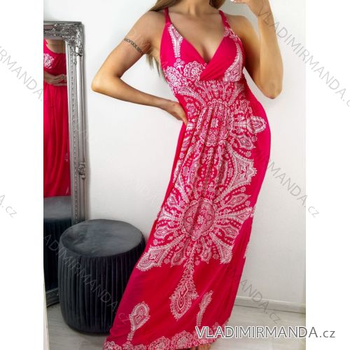 Long summer icecool dress with straps for women (M/L-XL/2XL) AINUOSI ITALIAN FASHION IMB23H03