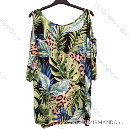 Tunika halenka oversize icecool 3/4 rukáv dámská (uni M/L/XL) ITALSKá MóDA IMM22183/DR M / L zelená