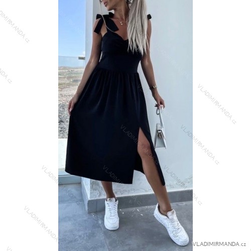Women's Sleeveless Summer Dress (S / M ONE SIZE) ITALIAN FASHION IMWC222493 S/M black