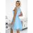 454-4 GRETA dress with lace and gold belt - light blue