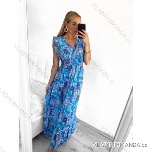 Šaty letní dlouhé bez rukávu dámské (S/M, L/XL ONE SIZE) VISKOZA AINUOSI FRANCOUZSKÁ MÓDA FMPZM23A082-9